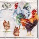 Luncheon Napkin Poultry Chickens