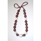 "Sotera" Fabric Wrapped Beaded Necklace - Handmade