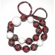"Sotera" Fabric Wrapped Beaded Necklace - Handmade